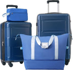 Luggage Sets, 2 Piece Carry on Luggage Set with Travel Bag, 2 Piece Expandable Spinner Hardshell Suitcase with TSA Lock, Back to School Suitcase, Women Men (Blue, (20/24) inch+2 bags)