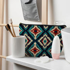 Boho Aztec Makeup Bag, Ethnic Southwestern Navajo Tribal Cosmetic Bag for Women, Western Gifts and Accessories