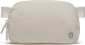 Pander Two Way Zipper Fanny Pack Nylon Everywhere Belt Bag for Women, Water Repellent Waist Packs, Crossbody Bags with Adjustable Strap (White Opal).