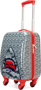Nautica Kids 18" Hardside Carry-on Suitcase with Spinner Wheels, Shark Attack