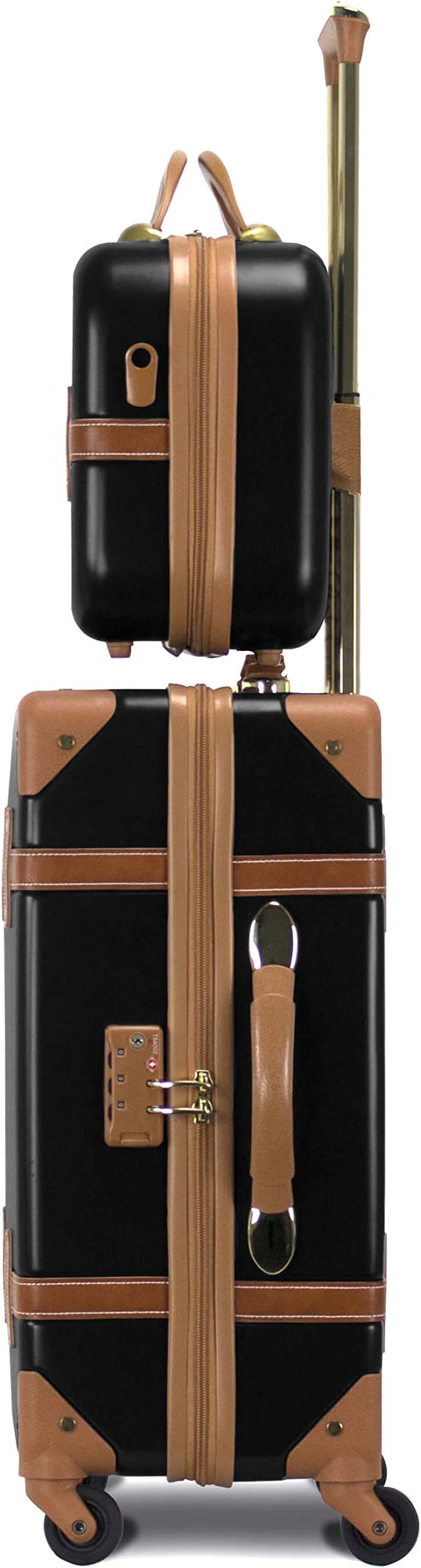 World Traveler VentureX Airline Approved 2-Piece Carry-On Luggage Set – Lightweight Hardside Polycarbonate Suitcase with Spinner Wheels - Gatsby Black