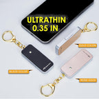 Ultrathin Personal Alarm Rainproof Ultra-Lightweight (0.8 oz) Bulky-Free Keychain Siren for Women, Students Safety. SOS Emergency 130db Hiking Alert Strobe Light. Replaceable Battery. Black