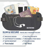 ZM-YOUTOO Money Belt for Travel - Hidden Travel Pouch Protect Your Credit and Money With RFID Blocking Passport Holder Waist Wallet (gray)
