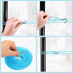 6 Pack Travel Portable Clothesline 16.4 ft Clothes Hanging Rope for Drying Adjustable Nylon Camping Clothesline for Indoor Outdoor Laundry Camping Home