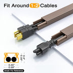 Delamu 157in Cord Covers for Wires on Wall, One-Cord Cord Hider, TV Cord Hider for Wall Mounted TV, Wire Hider Wire Covers for Cords on Wall, Cable Raceway for Home & Office, W0.55 H0.4in, Cherrywood