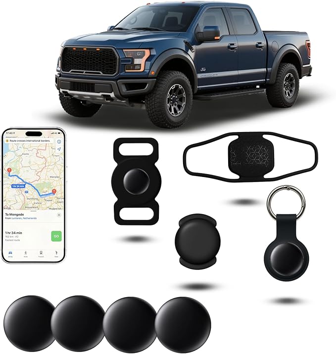 Magnetic Mini GPS Tracker – Hidden Vehicle Tracking Device, Real-Time Car, Kid & Pet Locator, No Subscription, Compatible with Apple Find My（4PCS）