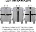 Ultra Long Heavy Duty Luggage Straps for Suitcases/Uprights/Duffels/Bags, 79" Adjustable Travel Packing Belts for Cargo Safety, Sturdy Baggage Strap Belts Multi-Pack