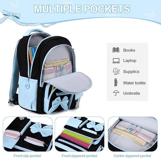 DIGOBAY Backpack for Girls, 3PCS Girls Backpack for School with Lunch Bag Pencil Case, Cute Kids Teens Bookbag for Kindergarten Elementary Preschool Middle School