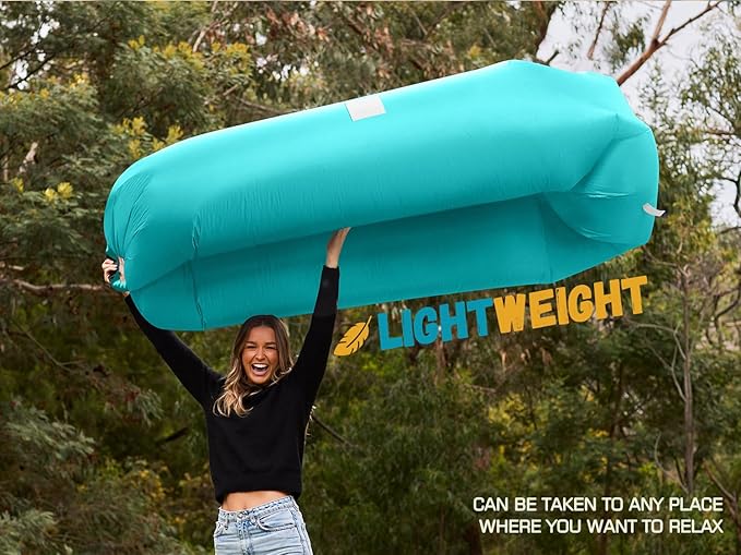 WEKAPO Inflatable Couch Air Lounger Chair - Camping & Beach Accessories, Portable Blow up Sofa for Hiking, Lawn, Indoor/Outdoor Movies & Music Festivals. Lightweight and Easy to Set Up Air Hammock