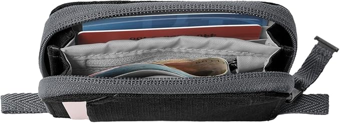 Eagle Creek Stash RFID Wallet – Slim Travel Wallet with RFID Blocking – Secure Passport, Cards & Cash – Lightweight, Water-Resistant Nylon – Zipper Closure – Unisex Design - Black