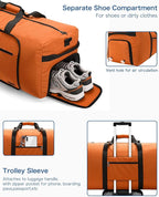 80L EXTRA LARGE Duffle Bag for Travel, 26" Foldable Travel Duffel Bag with Shoe Compartment for Men Women, Waterproof & Tear Resistant (Orange, EXTRA LARGE, 80L)