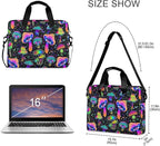 Magic Mushrooms Laptop Bag 15.6 inch, Waterproof Laptop Case with Strap, Protective Laptop Carrying Case for Women & Men