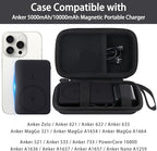 co2CREA Case for Anker Zolo Magnetic Power Bank Wireless Portable Charger, Hard Travel Case Compatible with Anker 5,000mAh / 10,000mAh Magsafe Battery Pack (Black Case)