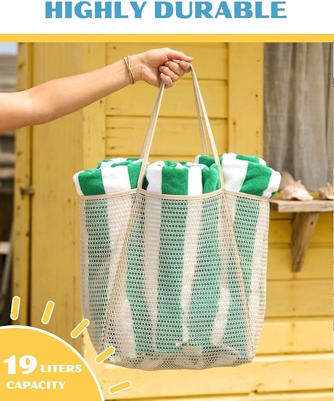 Beach Tote Bag for Women – Waterproof Mesh Tote Bag, Large Capacity Sandproof Beach Bags for Travel