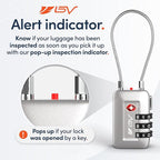 TSA Accepted Luggage Travel Lock, Set-Your-Own Combination Lock for School Gym Locker, Luggage Suitcase Baggage Locks, Filing Cabinets, Toolbox, Case (Silver, 2 Pack)