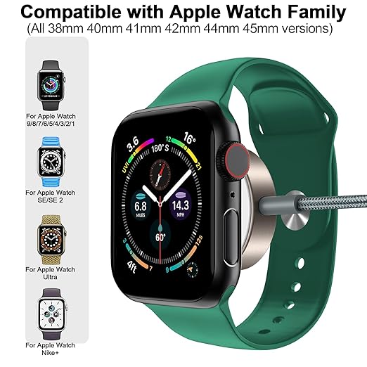 𝟐𝟎𝟐𝟔 𝐔𝐩𝐠𝐫𝐚𝐝𝐞𝐝 for Apple Watch Charger Magnetic Fast Charging Cable [2 in 1] Magnetic Wireless Charging Compatible with iWatch Series Ultra/10/9/8/7/6/SE/5/4/3/2-[3.3FT] Gray
