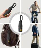 Mini Travel Umbrella with Carabiner Handle UPF 50+ Sun & Rain Protection Portable Manual Open Close Windproof Umbrella Small Compact Portable Parasol for Commuter Kids Women Men