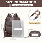 AGLOD Vegan Leather Laptop Backpack for Women 15.6 Inch Work Backpack Purse for Travel College