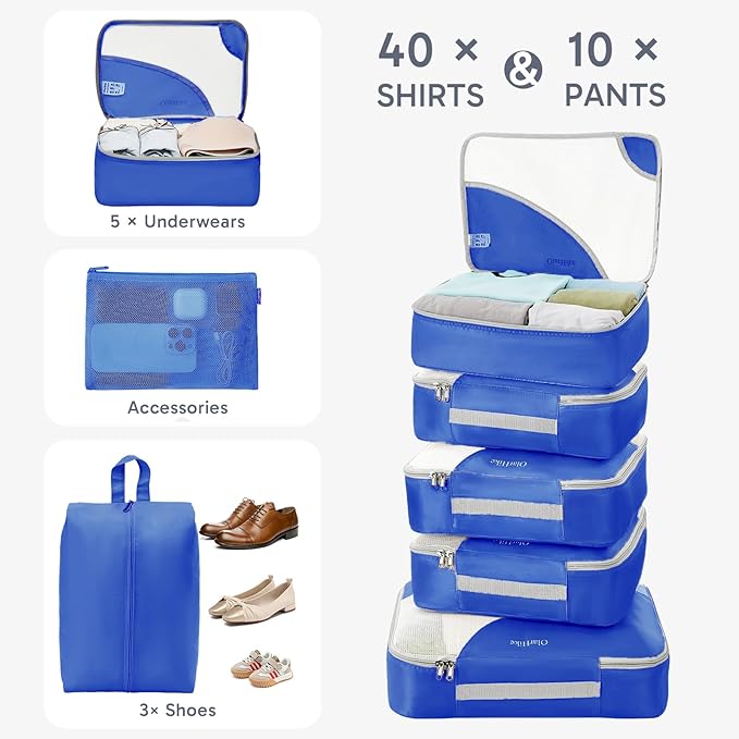 10 Set Packing Cubes for Travel, Gifts for Women Mom,Anti-Tearing Suitcase Organizer,OlarHike Vacation Essentials & Accessories for Cruise Ship