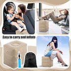 Drydiet 2 Pcs Inflatable Foot Rest Pillow, 2 in 1 Airplane Foot Hammock for Travel, Adjustable 3 Layers Leg Rest Pillow with Pump and Storage Bag Portable for Flights Comfort, Travel Accessories