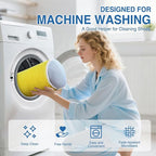 Teletrogy Shoe Washing Machine Bag 2PCS, Reusable Durable Zipper Laundry Bag Shoe Washing Bag for Washer and Dryer, Sneaker Tennis Cleaning Bags, Yellow