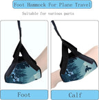 Airplane Foot Hammmock for Plane Travel Accessories Ajustable Foot Rest for Airplane Gadgets,Travel Essentials for Flight Plane,Office,Desk (Forest)