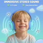 ADOOPE Wired Kids Headphones with USB C Plug, 85dB Safe Volume, Adjustable Headband, Tangle-Free Cord Headphones for School, Tablet, Travel (Sky Blue & Mint Green, Without Microphone)