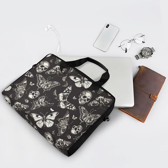 MNSRUU Laptop Bag for 15.6 inch Black Gothic Bats