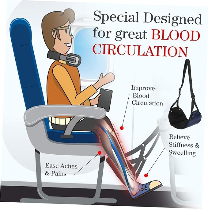 Portable Airplane Foot Hammock Comfort Footrest for Travel Office and Home Use Lightweight Hanging Foot Cushion