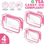 AURUZA Clear Makeup Bag,Portable Travel Toiletry Bags with Zipper, TSA Approved Clear Organizer Bags, PVC Cosmetic Pouch for Airport Airline Compliant