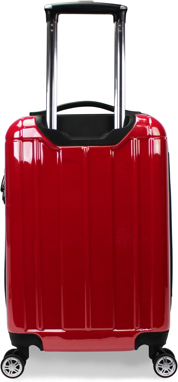 World Traveler VentureX Airline Approved 20-Inch Carry-On Luggage – Lightweight Hardside Polycarbonate Suitcase with Spinner Wheels - Contour Red