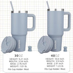 BJPKPK Tumbler With Handle 30 oz Stainless Steel Insulated Tumbler With Lid And Straw For Water Or Ice Coffee,Modern Blue