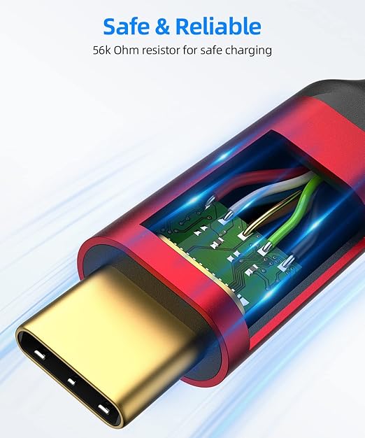 SUNGUY 10Gbps USB C 3.1 Gen 2 Cable, 5FT USB A to USB C 3A Fast Charging Android Auto, USB C CarPlay Cable, Compatible with iPhone 17/16/15 Pro Max, Galaxy S22 S21 Note 20, Pixel 6 5 (Red)