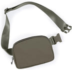 ODODOS Unisex Mini Belt Bag with Adjustable Strap Small Fanny Pack for Workout Running Traveling Hiking, Dark Umber