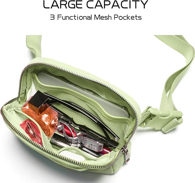 Belt Bag for Women Fanny Pack Crossbody Bags for Women Fashion Waist Packs with Adjustable Strap Gifts for Her Teen Girls (Light Green)