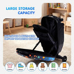 smilesun 4-in-1 Detachable Scooter Luggage for Kids & Teens, Foldable Hardside Ride On Suitcase with Wheels, Stylish and Safe Design(Navy)