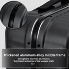 Kaleenie 2 pieces 20/29 Aluminum Frame Carry On and Checked Luggage Set with Side Opening, Lightweight Hardshell ABS+PC Trunk Suitcase with TSA Lock, 360° Universal Wheels & Adjustable Handle, Black