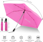Compact Travel Umbrella for Purse - Flat Handle, Waterproof for Light Rain