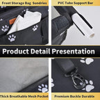 Dog Car Seat Puppy Portable Pet Booster Car Seat with Clip-On Safety Leash and PVC Support Pipe, Anti-Collapse,Perfect for Small Pets