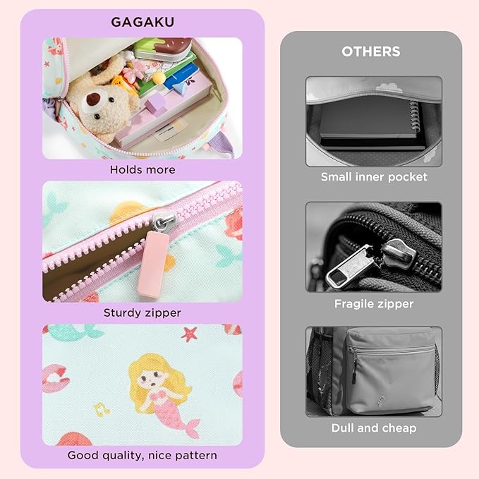 GAGAKU Toddler Backpack for Girls 2-4 years Kids Mini Backpacks Cartoon Breathable Comfortable Preschool Daypack for School Travel Lightwieght Bag - Pink