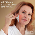 GLO24K 7 Color Beauty Device – Triple LED Action & Vibration Technology Facial and Neck Massager (Zebra, 1 Pack)