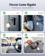 Air Tracker Tags-4 Pack for Apple Find My (iOS Only), Official MFi Certified, Mini Bluetooth Key Finder Locator with Sound, Smart Luggage Tracker for iPhone, Suitcases, Backpack, Wallet, Bike