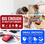 EVERLIT CARE Mini-Aid First Aid Kit | Compact & Lightweight Case with Carabiners for Travel | Family & Kid Friendly 180 Pcs Wound Care Supplies for School, Work, Outdoor, Home & Office | Pack of 3