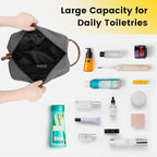 Vorspack Travel Toiletry Bag - Hanging Toiletry Bag for Men Water Resistant Canvas Shaving Bag with Large Capacity for Travel - Light Grey (Pack of 2)