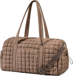 Quilted Travel Duffle Bag for Women Medium Weekender Bag Puffer Overnight Bag Large Soft Puffy Duffel Bag Carry-On Gym Bag Lightweight Personal Item Travel Bag for Trips Business Sport Airplane