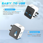 ISIX International Travel Adapter Universal Power Adapter Worldwide All in One 4 USB Perfect for European US, EU, UK, AUS,Asia 200+ Countries