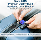 Forge Small Size TSA Approved Luggage Locks. Key Locks for Travel. Ultra Secure Dimple Key Travel Locks Alloy Body Luggage Locks. 4 Color Pack.