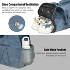 Forestfish Gym Bag For Women With Yoga Mat Holder & Shoe Compartment & Wet Dry Storage Pocket & Adjustable Strap