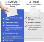 CLEARALIF Laundry Detergent Sheets Up to 160 Loads, Fresh Linen - Great For Travel,Apartments, Dorms,Laundry Detergent Strips Eco Friendly & Hypoallergenic