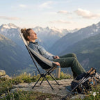 Wind Tour Portable Camping Chair Lightweight Foldable Outdoor Chair for Hiking Camp Backpacking Lawn Beach Fishing Picnic with Carry Bag (High-Back | Black)